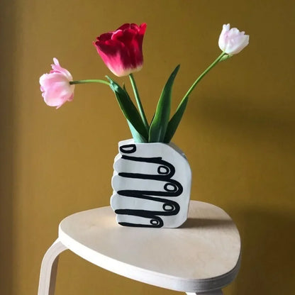 Hand Hållande Blommor Vasu | Veska Hand vas