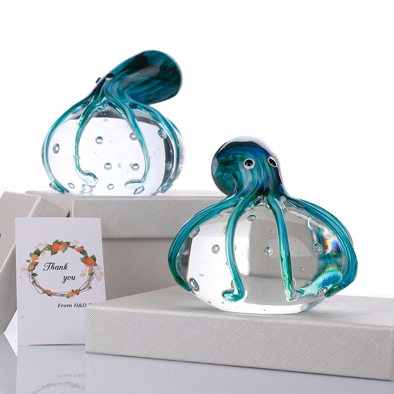 Handgjord Färgad Bläckfisk Glas Ornament | Veska