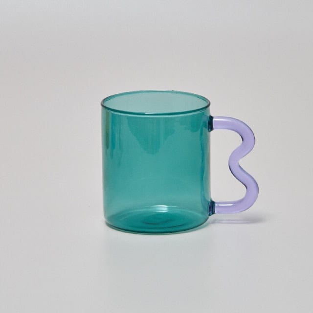 Handgjorda Vågiga Öra Glas Muggar | Veska Grön