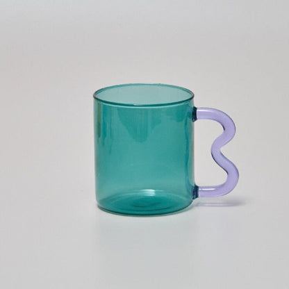 Handgjorda Vågiga Öra Glas Muggar | Veska Grön
