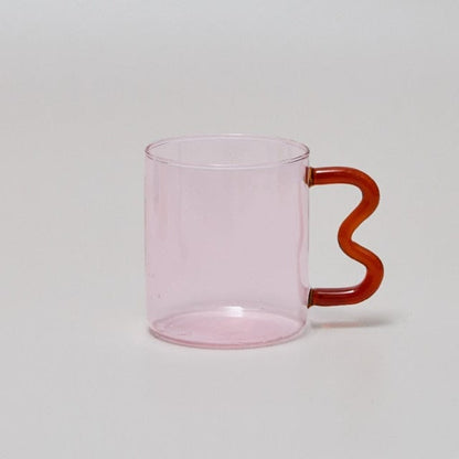 Handgjorda Vågiga Öra Glas Muggar | Veska Röd