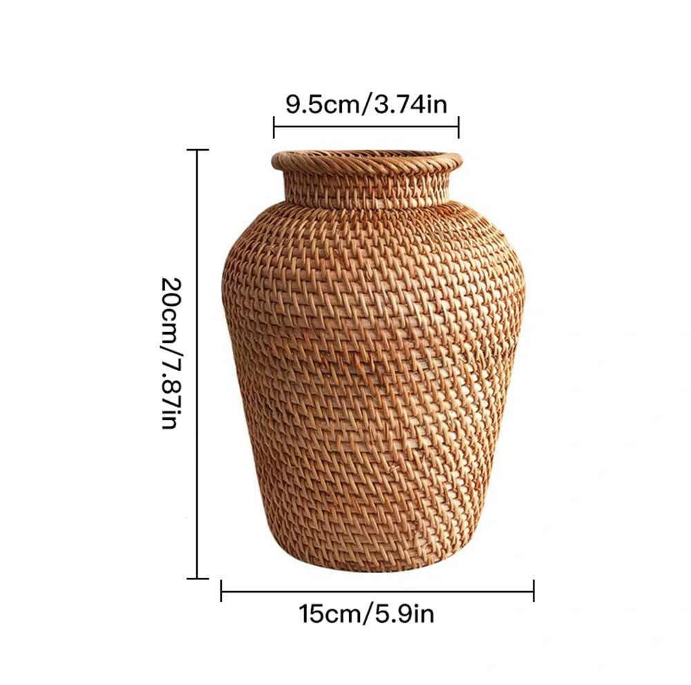 Handtillverkad Rattan Vas Naturlig Textur Unik Design | Veska