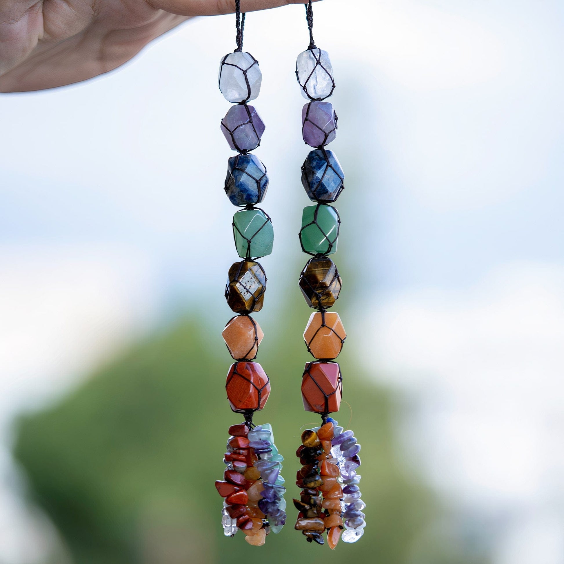 Hängande 7 Chakra Edelstenar - Liten Storlek | Veska