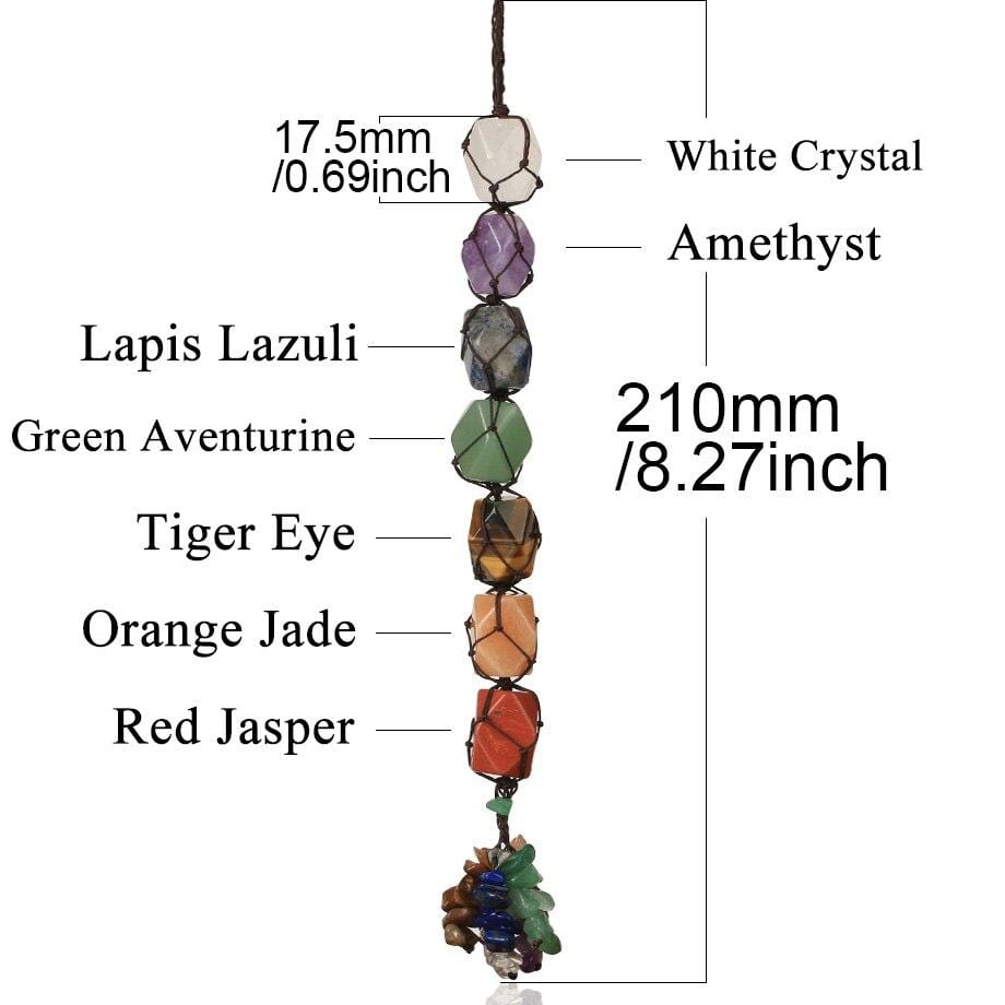 Hängande 7 Chakra Edelstenar - Liten Storlek | Veska