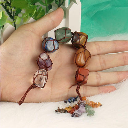 Hängande 7 Chakra Stenar - Storlek Stor | Veska