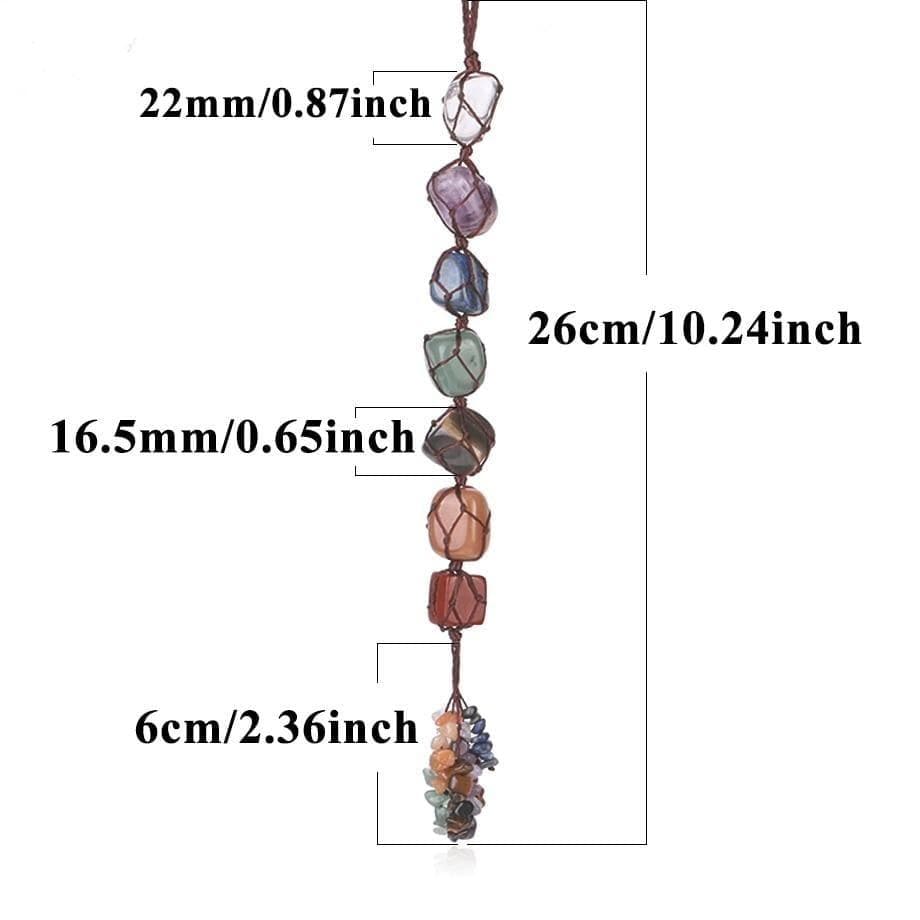 Hängande 7 Chakra Stenar - Storlek Stor | Veska