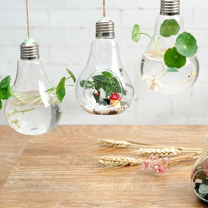 Hängande Glas Lampa Glödlampa Form Blomma Vatten Växt | Veska