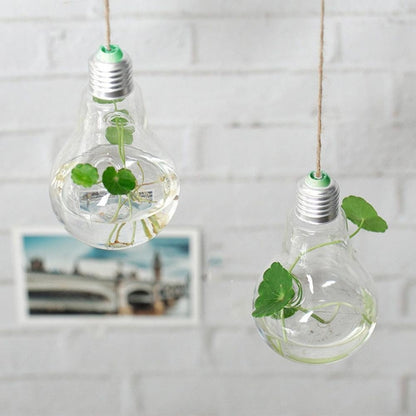 Hängande Glas Lampa Glödlampa Form Blomma Vatten Växt | Veska