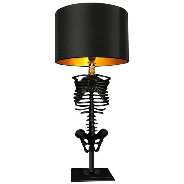 Hantverkad gotisk skelett bordslampa | Veska Svart