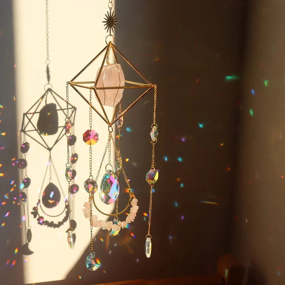 Healing Crystal Solfångare | Veska Rosenkvarts