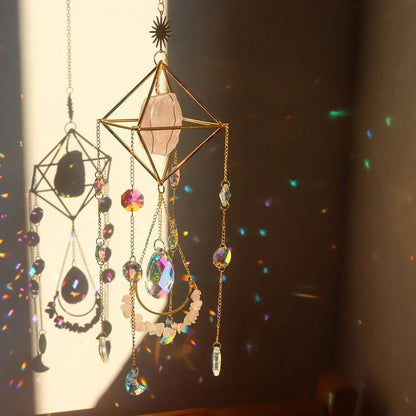 Healing Crystal Solfångare | Veska Rosenkvarts