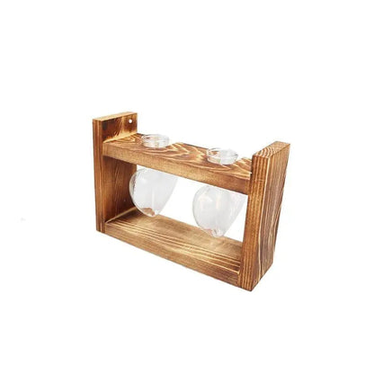 HeartVeskaoom Elegant glas förankringsvas med trämaterial för grön inspiration | Veska