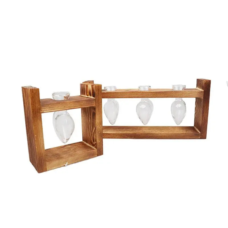 HeartVeskaoom Elegant glas förankringsvas med trämaterial för grön inspiration | Veska