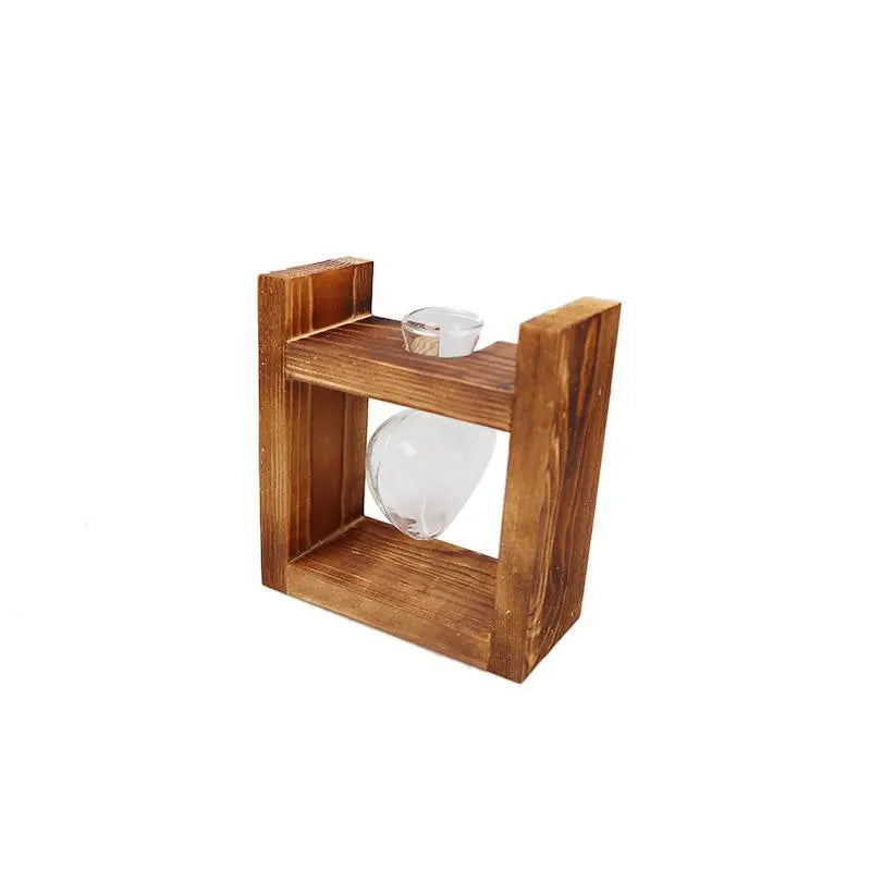 HeartVeskaoom Elegant glas förankringsvas med trämaterial för grön inspiration | Veska