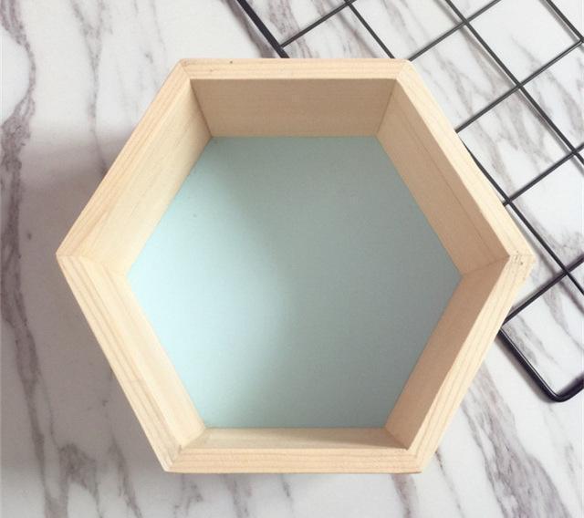 Hexagon Vägghylla | Veska Blå