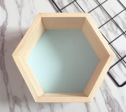 Hexagon Vägghylla | Veska Blå