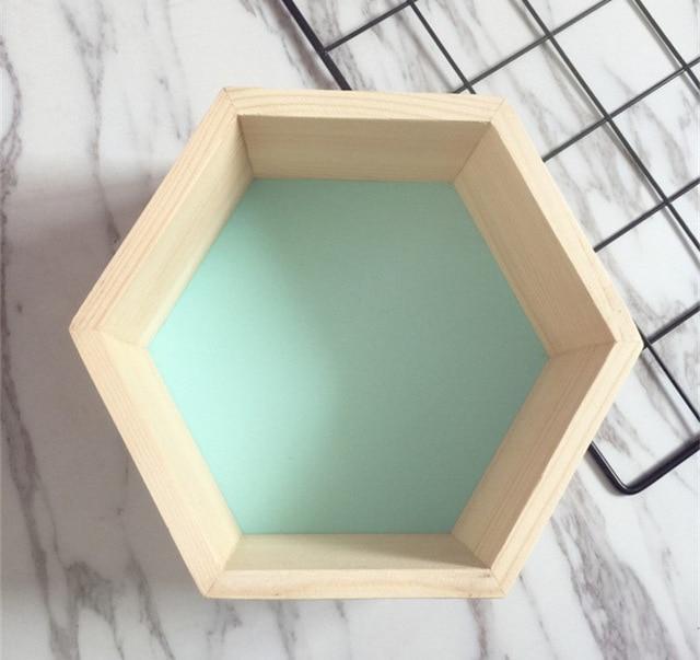 Hexagon Vägghylla | Veska Grön