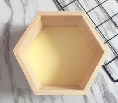 Hexagon Vägghylla | Veska Gul