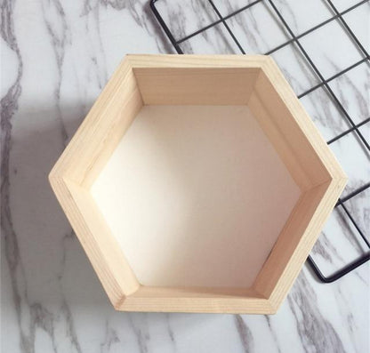 Hexagon Vägghylla | Veska Vit