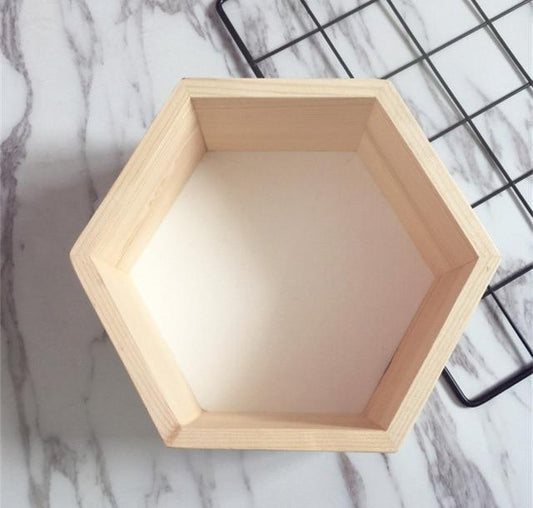 Hexagon Vägghylla | Veska Vit