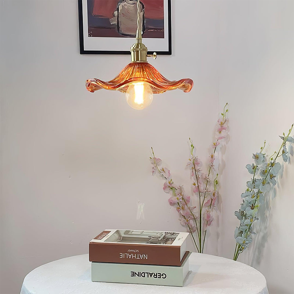 HIBISCUS FLOWER Lampa – Dekorativ LED-belysning | Veska Krystal brun D23cm*H12cm