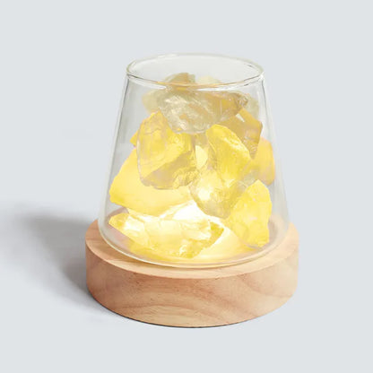 Himalaya Salt Lamp - Kristall Nattljus & Eterisk Oljediffusor | Veska Gul