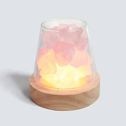 Himalaya Salt Lamp - Kristall Nattljus & Eterisk Oljediffusor | Veska Rosa