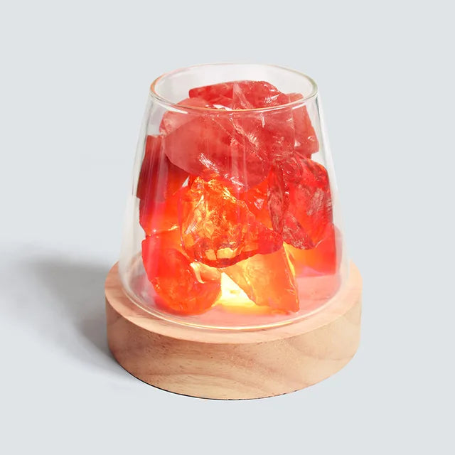 Himalaya Salt Lamp - Kristall Nattljus & Eterisk Oljediffusor | Veska Rot