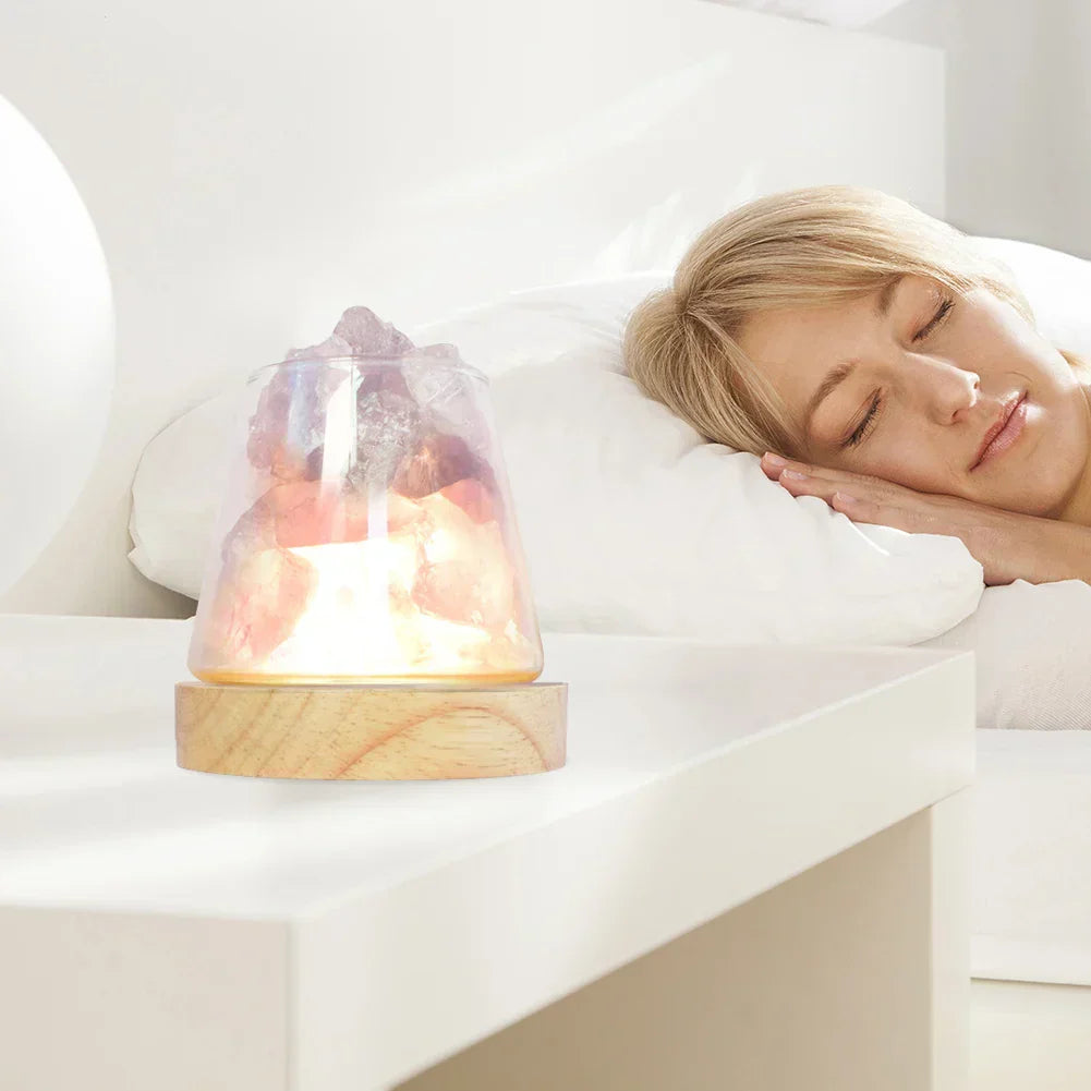 Himalaya Salt Lamp - Kristall Nattljus & Eterisk Oljediffusor | Veska