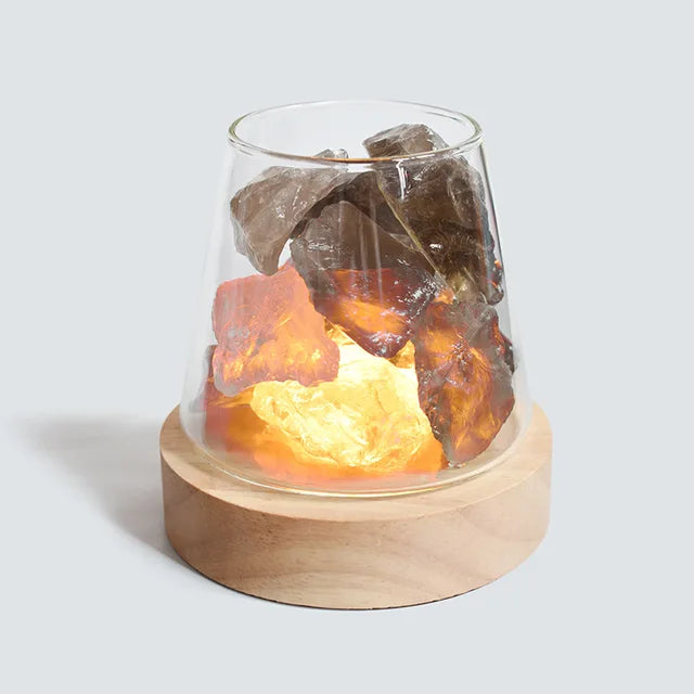 Himalaya Salt Lamp - Kristall Nattljus & Eterisk Oljediffusor | Veska