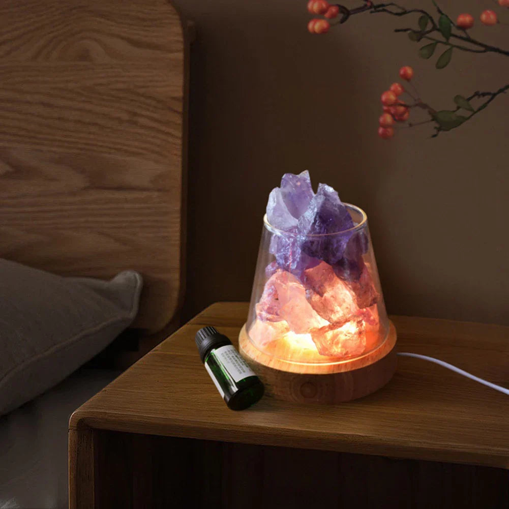 Himalaya Salt Lamp - Kristall Nattljus & Eterisk Oljediffusor | Veska