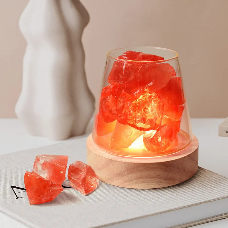 Himalaya Salt Lamp - Kristall Nattljus & Eterisk Oljediffusor | Veska