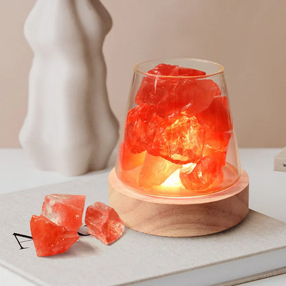 Himalaya Salt Lamp - Kristall Nattljus & Eterisk Oljediffusor | Veska