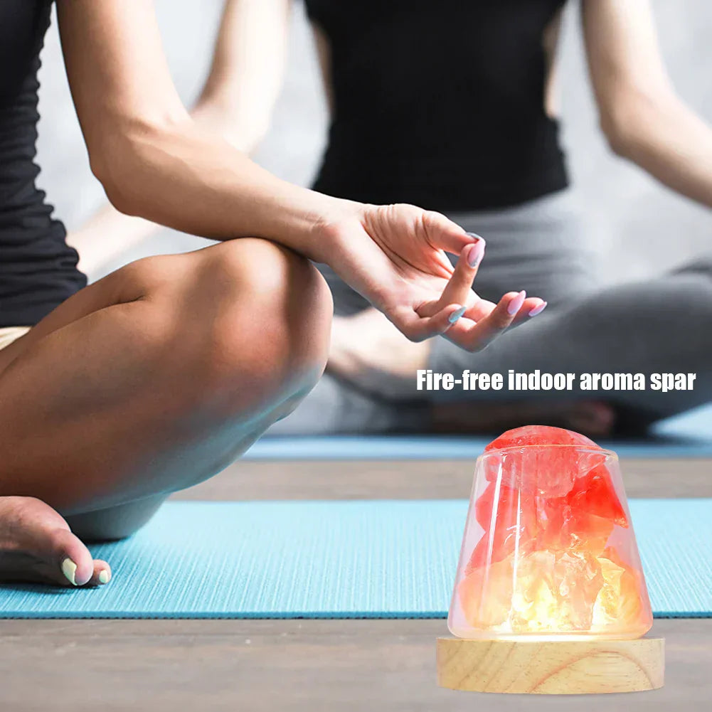 Himalaya Salt Lamp - Kristall Nattljus & Eterisk Oljediffusor | Veska