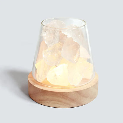 Himalaya Salt Lamp - Kristall Nattljus & Eterisk Oljediffusor | Veska Vit