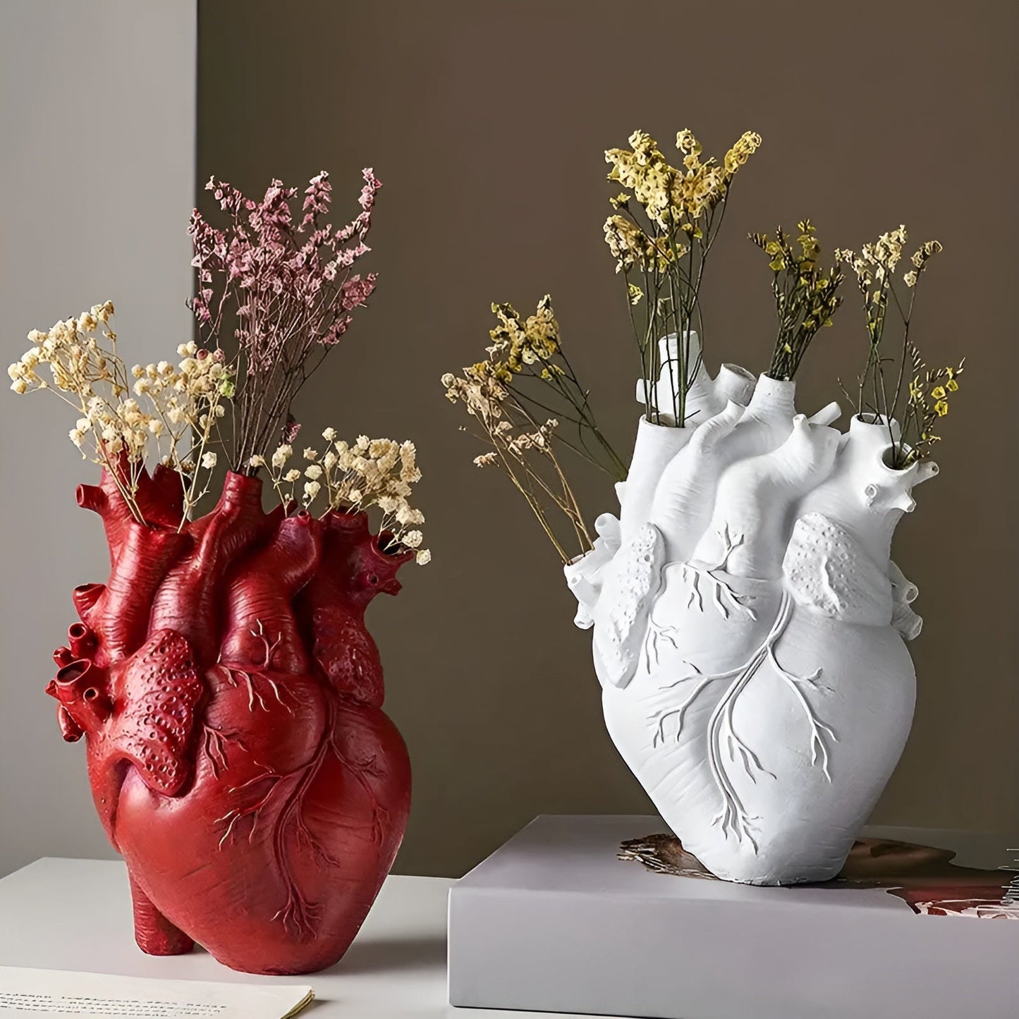 Hjärtformat vas gjort av naturliga material | HeartVeskaoom | Veska Guld Stor