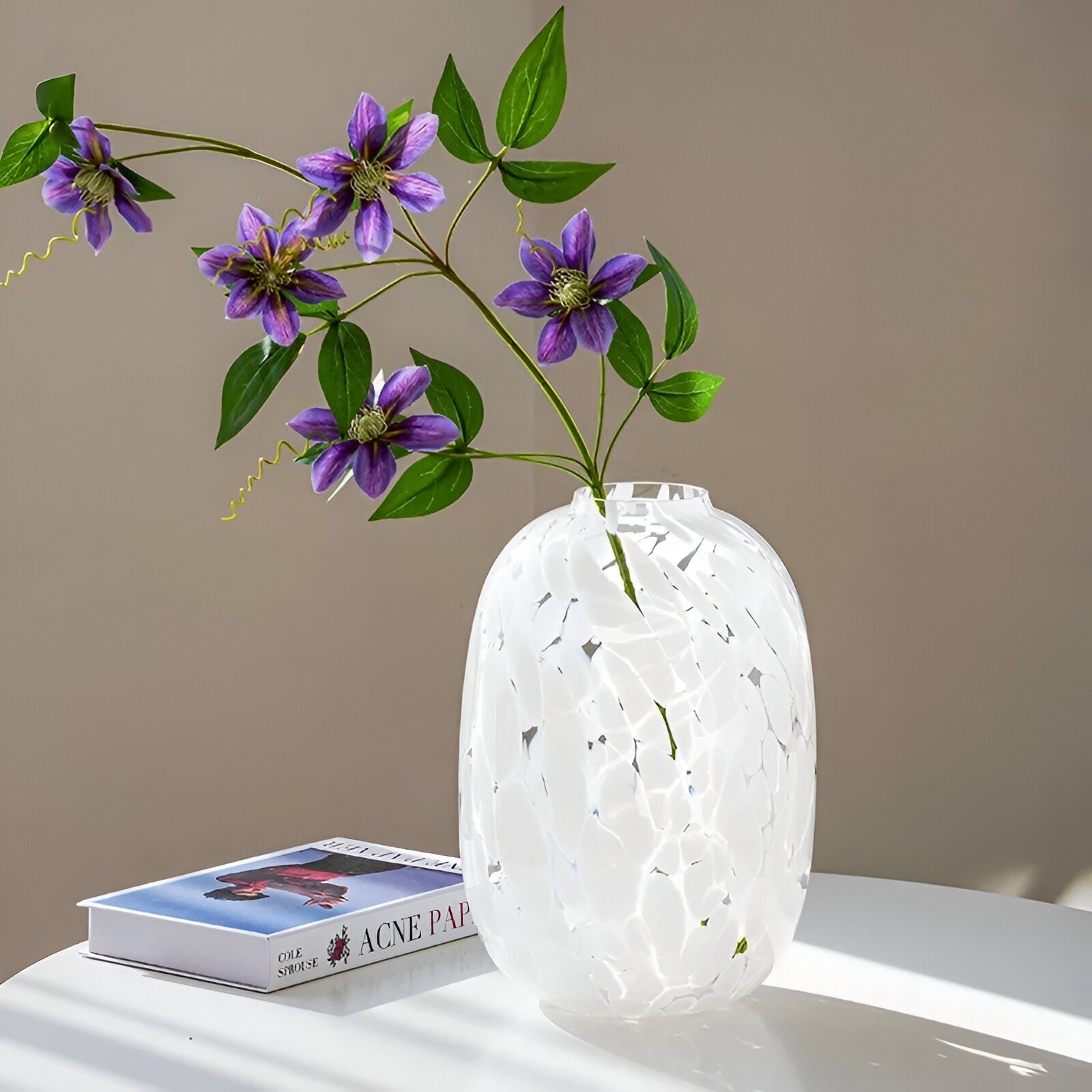 Hög Sense Marmor Effekt Glas Vasen | Veska