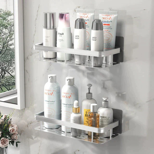 HomeTod™ Moderna Badrumhyllor | Veska Silver 2 BITAR