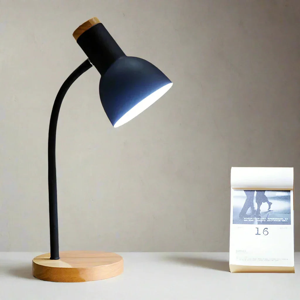 Höst- och Vinterbelysning | Nordisk Kreativ Träkonst Järn LED Skrivbordslampa - Moxie | Veska