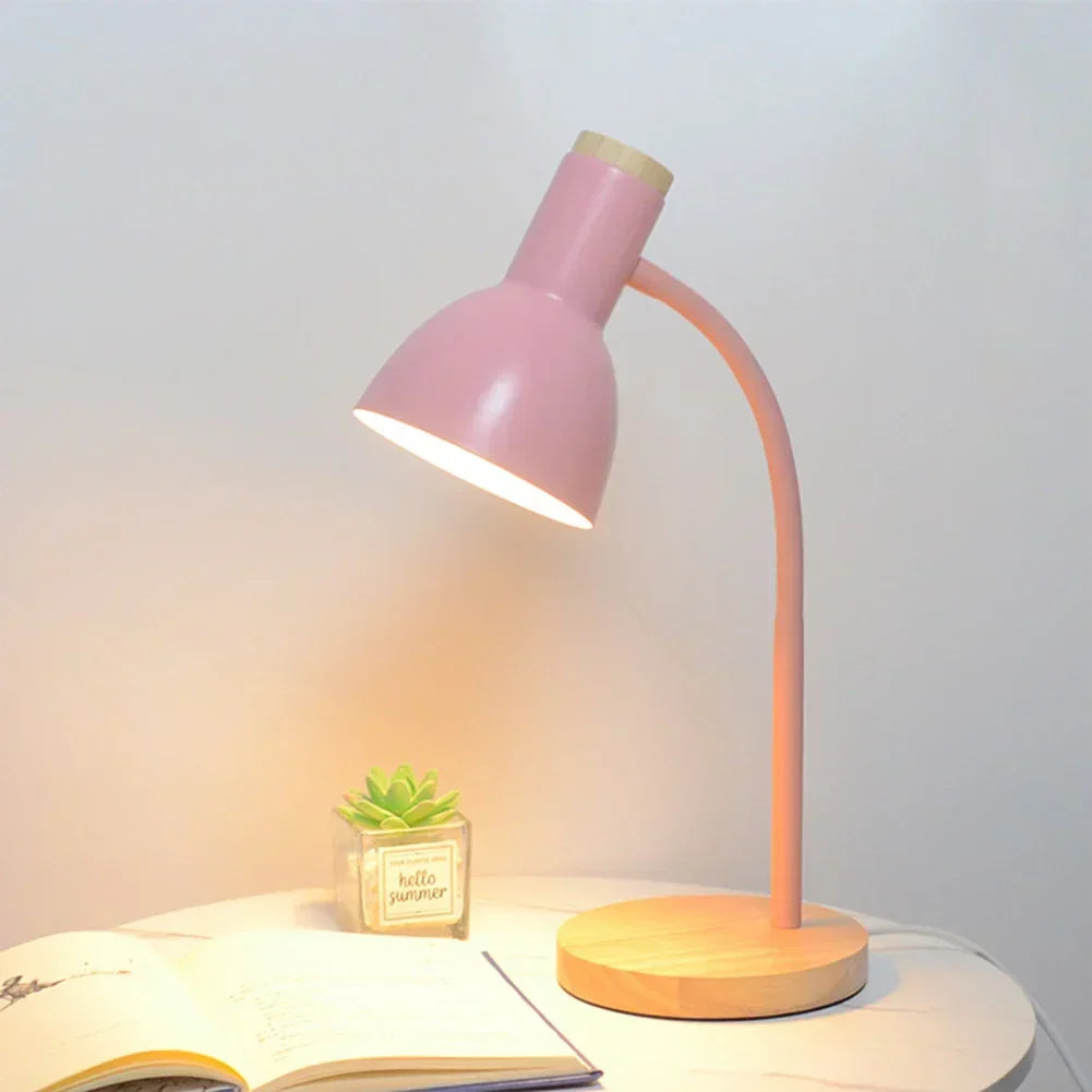 Höst- och Vinterbelysning | Nordisk Kreativ Träkonst Järn LED Skrivbordslampa - Moxie | Veska Rosa