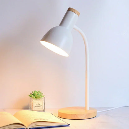 Höst- och Vinterbelysning | Nordisk Kreativ Träkonst Järn LED Skrivbordslampa - Moxie | Veska Vit