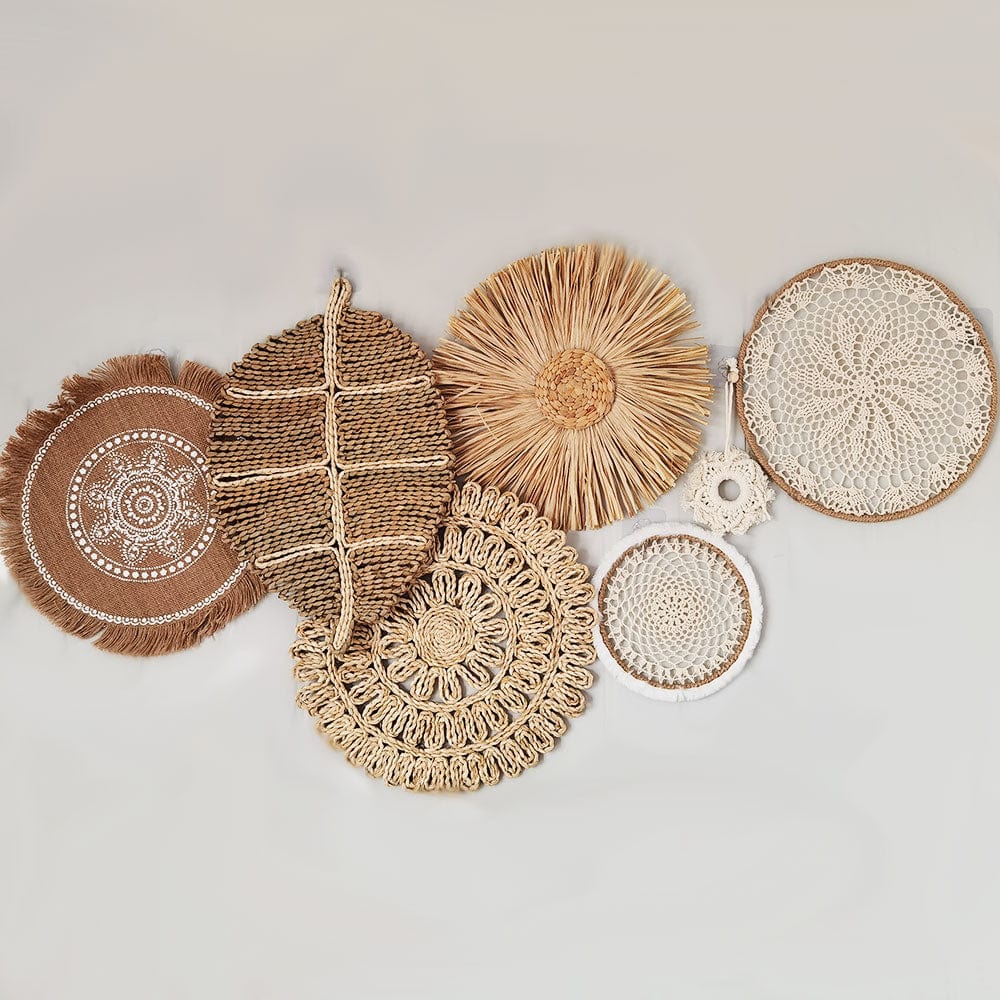 Höst Rattan Väggkonst Set | Veska