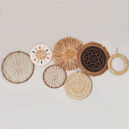 Höst Rattan Väggkonst Set | Veska