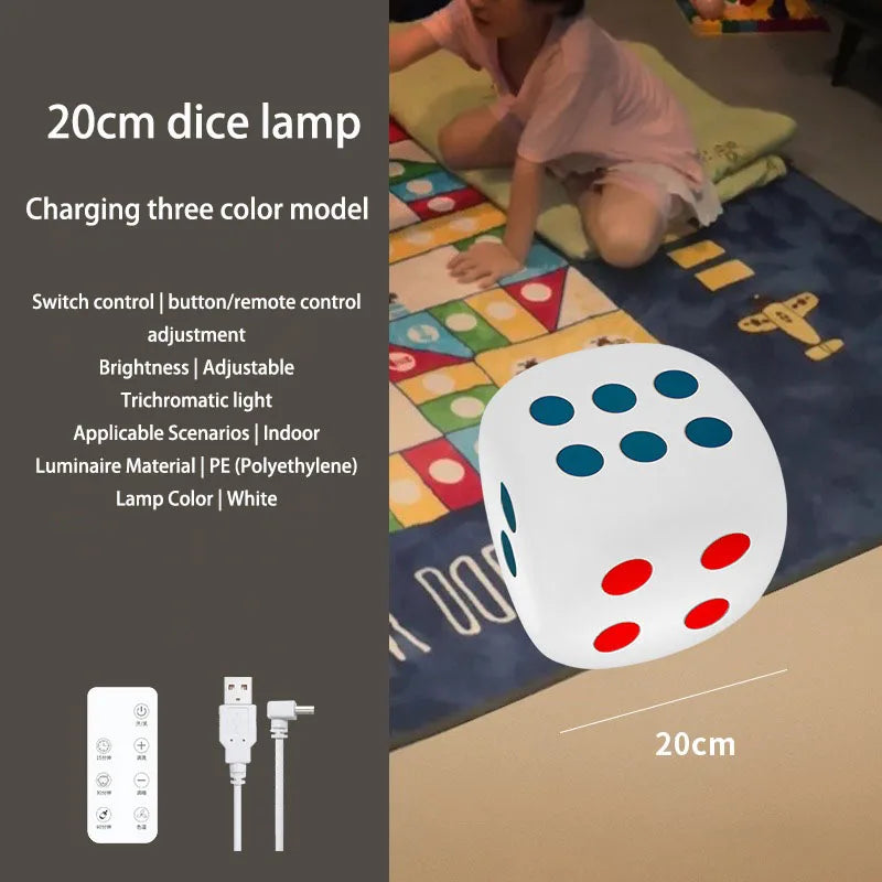 Huge Dice Sängbord Atmosfär Golv Bordslampa | Veska 20CM