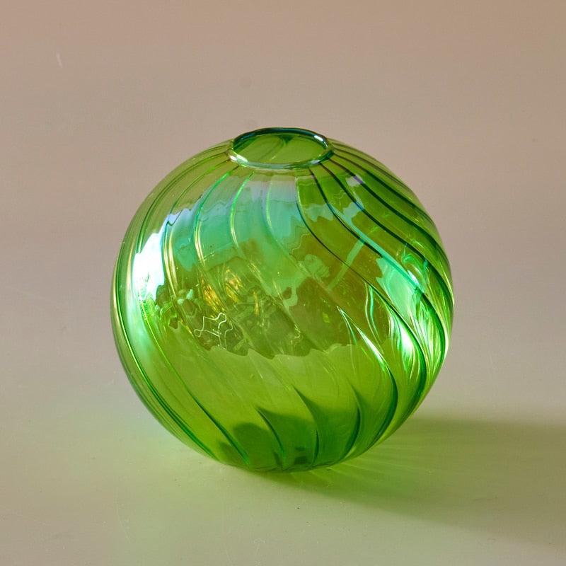 Iridescent Ball Flower Vase | Veska Stor grön