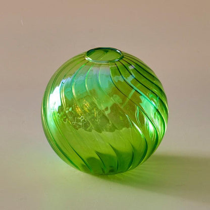 Iridescent Ball Flower Vase | Veska Stor grön
