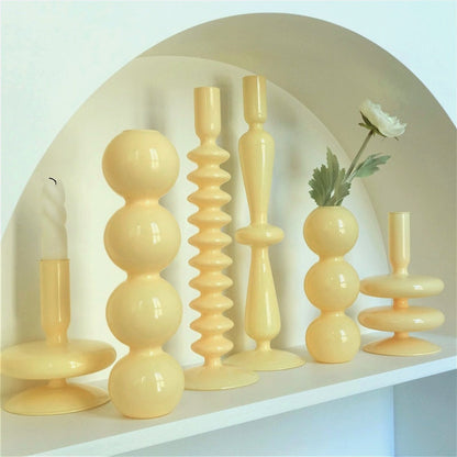 Ivory Glass Candleholder | Veska