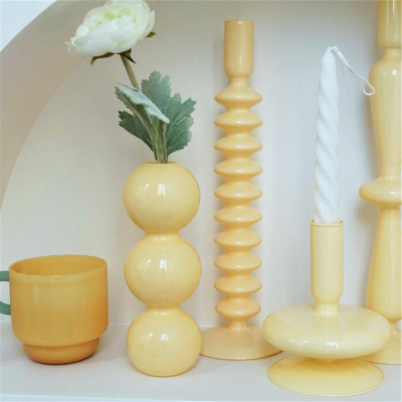 Ivory Glass Candleholder | Veska