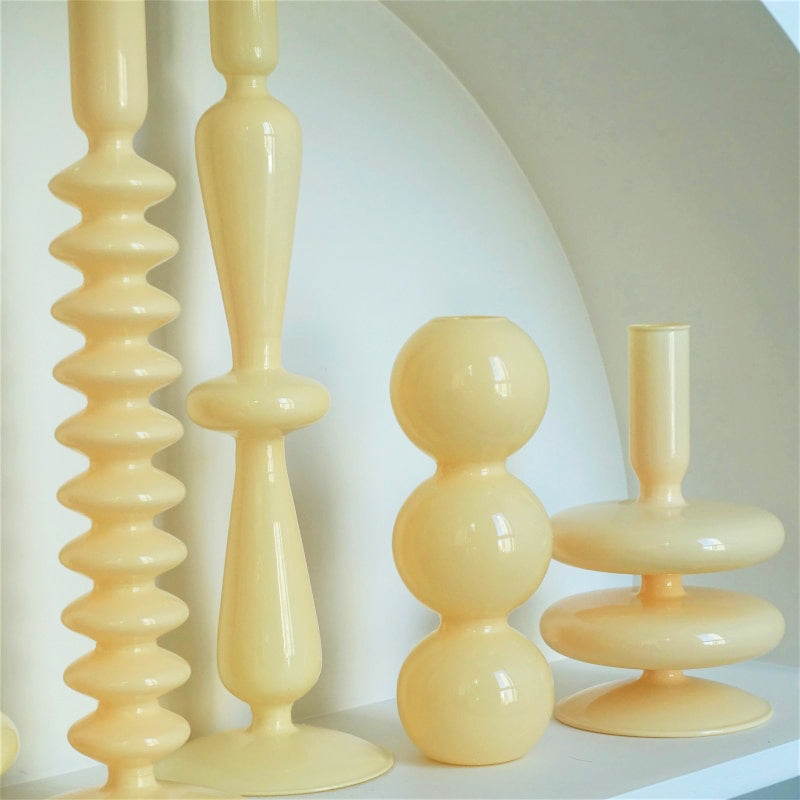 Ivory Glass Candleholder | Veska