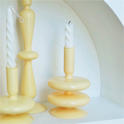 Ivory Glass Candleholder | Veska